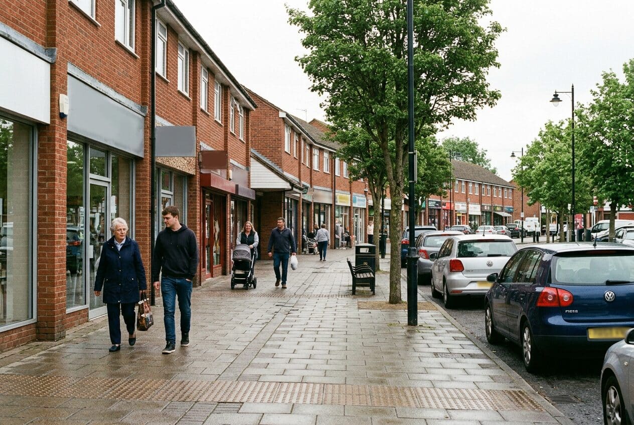 A local shopping street near Bradley Stoke Pharmacy